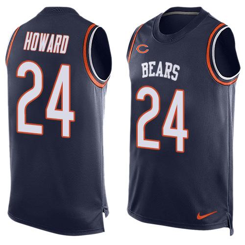 Nike Bears #24 Jordan Howard Navy Blue Team Color Men's Stitched NFL Limited Tank Top Jersey