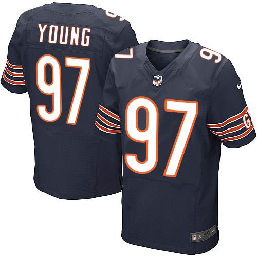 Nike Bears #97 Willie Young Navy Blue Team Color Men's Stitched NFL Elite Jersey