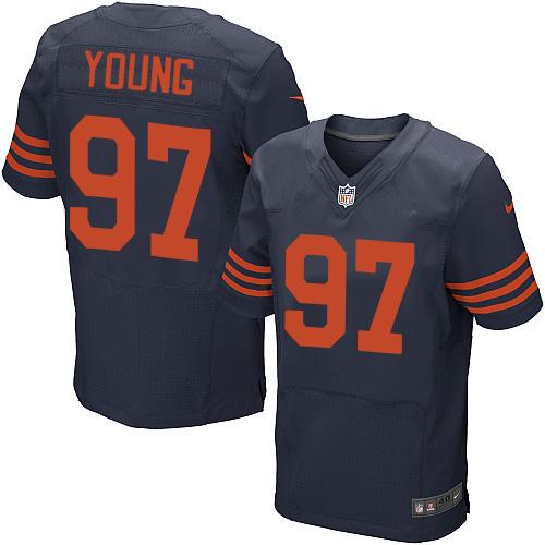 Nike Bears #97 Willie Young Navy Blue Men's Stitched NFL 1940s Throwback Elite Jersey