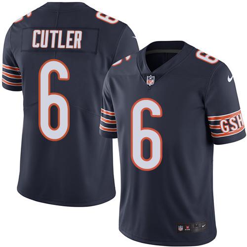 Nike Bears #6 Jay Cutler Navy Blue Men's Stitched NFL Limited Rush Jersey