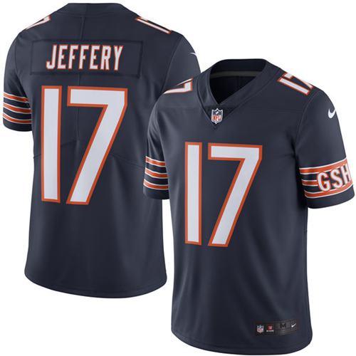 Nike Bears #17 Alshon Jeffery Navy Blue Men's Stitched NFL Limited Rush Jersey