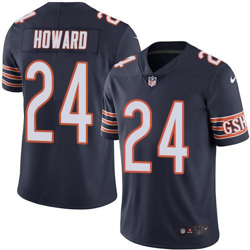 Nike Bears #24 Jordan Howard Navy Blue Men's Stitched NFL Limited Rush Jersey