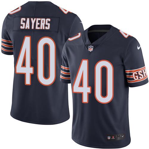 Nike Bears #40 Gale Sayers Navy Blue Men's Stitched NFL Limited Rush Jersey