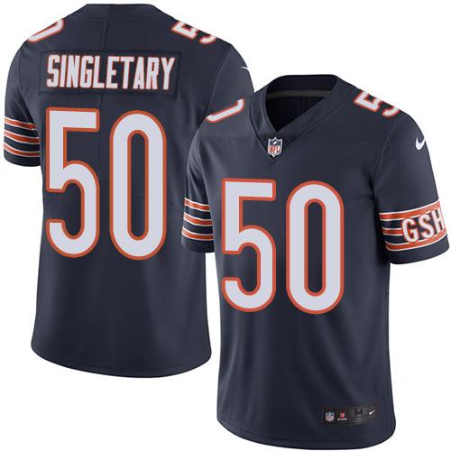 Nike Bears #50 Mike Singletary Navy Blue Men's Stitched NFL Limited Rush Jersey