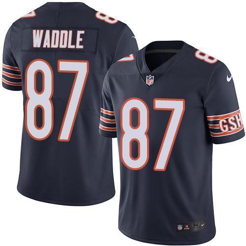 Nike Bears #87 Tom Waddle Navy Blue Men's Stitched NFL Limited Rush Jersey