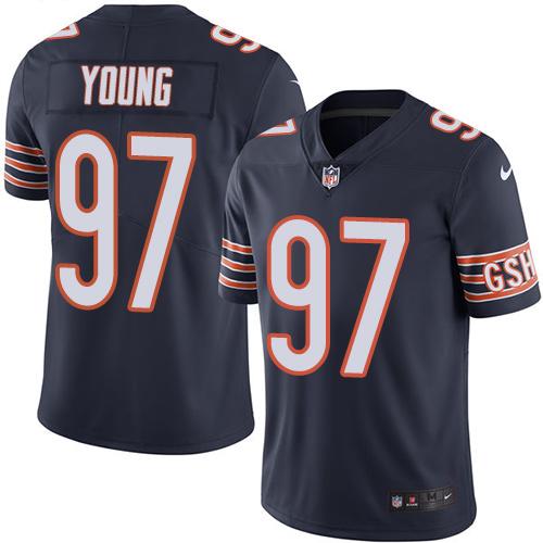 Nike Bears #97 Willie Young Navy Blue Men's Stitched NFL Limited Rush Jersey