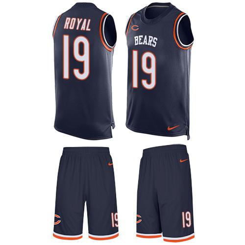 Nike Bears #19 Eddie Royal Navy Blue Team Color Men's Stitched NFL Limited Tank Top Suit Jersey