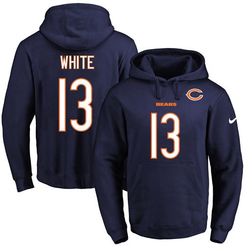Nike Bears #13 Kevin White Navy Blue Name & Number Pullover NFL Hoodie