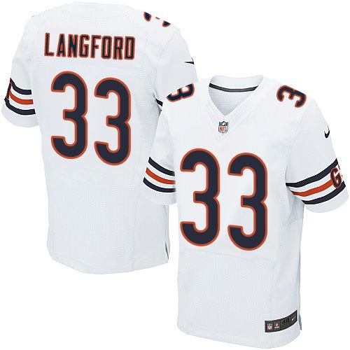 Nike Bears #33 Jeremy Langford White Men's Stitched NFL Elite Jersey