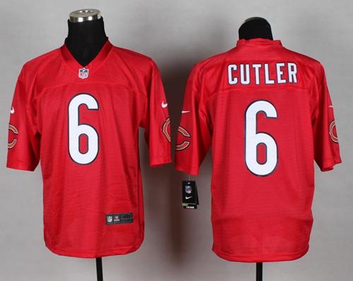 Nike Bears #6 Jay Cutler Red Men's Stitched NFL Elite QB Practice Jersey