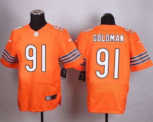 Nike Bears #91 Eddie Goldman Orange Alternate Men's Stitched NFL Elite Jersey