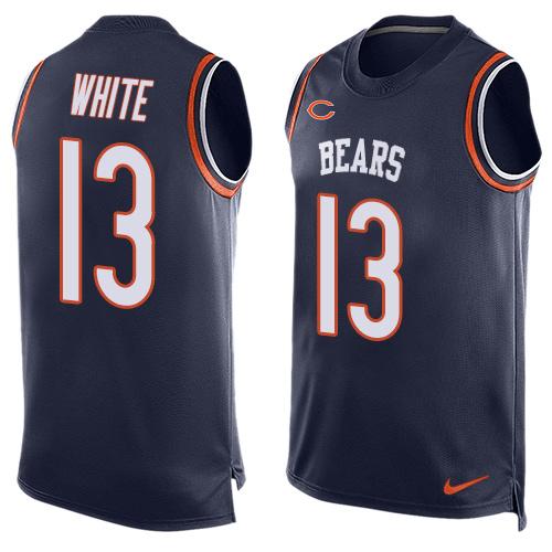 Nike Bears #13 Kevin White Navy Blue Team Color Men's Stitched NFL Limited Tank Top Jersey