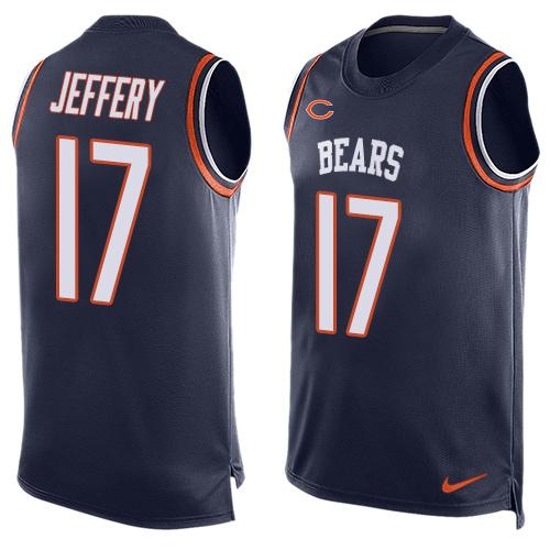 Nike Bears #17 Alshon Jeffery Navy Blue Team Color Men's Stitched NFL Limited Tank Top Jersey