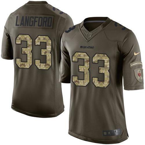 Nike Bears #33 Jeremy Langford Green Men's Stitched NFL Limited Salute to Service Jersey
