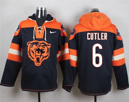 Nike Bears #6 Jay Cutler Navy Blue Player Pullover NFL Hoodie