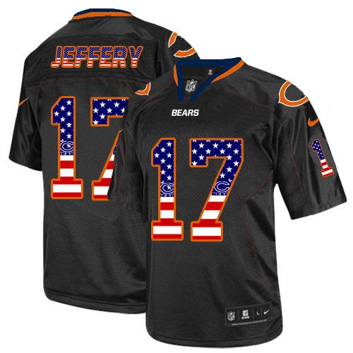 Nike Bears #17 Alshon Jeffery Black Men's Stitched NFL Elite USA Flag Fashion Jersey