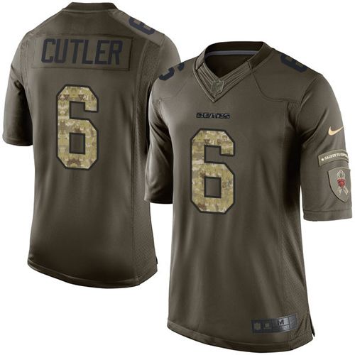 Nike Bears #6 Jay Cutler Green Men's Stitched NFL Limited Salute to Service Jersey