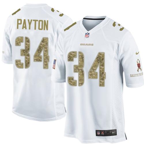 Nike Bears #34 Walter Payton White Men's Stitched NFL Limited Salute to Service Jersey
