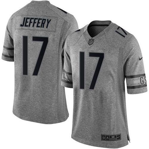 Nike Bears #17 Alshon Jeffery Gray Men's Stitched NFL Limited Gridiron Gray Jersey