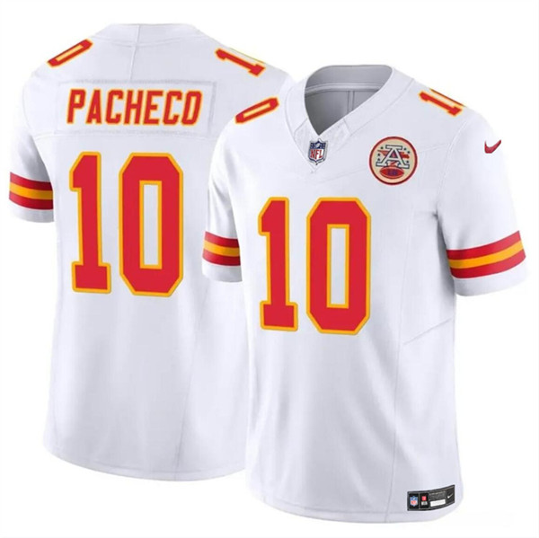 Men’s Kansas City Chiefs #10 Isiah Pacheco White 2023 F.U.S.E. Vapor Untouchable Limited Football Stitched Jersey