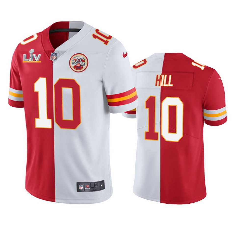Men's Kansas City Chiefs #10 Tyreek Hill Red/White 2021 Super Bowl LV Vapor Limited Stitched NFL Jersey
