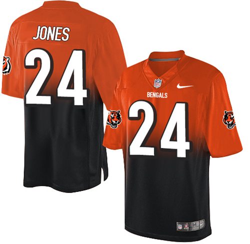 Nike Bengals #24 Adam Jones Orange/Black Men's Stitched NFL Elite Fadeaway Fashion Jersey