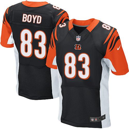 Nike Bengals #83 Tyler Boyd Black Team Color Men's Stitched NFL Elite Jersey