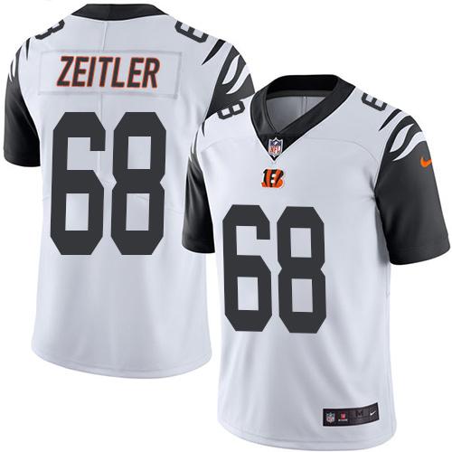 Nike Bengals #68 Kevin Zeitler White Men's Stitched NFL Limited Rush Jersey