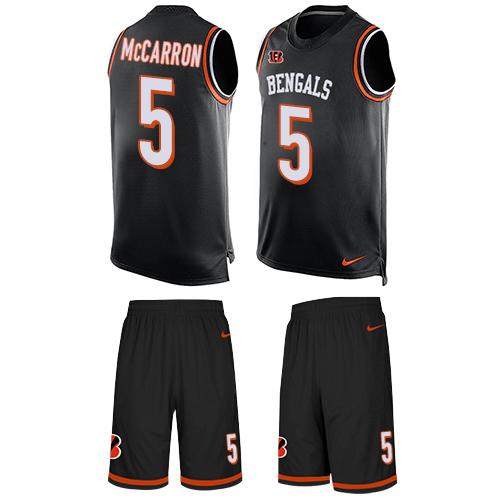 Nike Bengals #5 AJ McCarron Black Team Color Men's Stitched NFL Limited Tank Top Suit Jersey