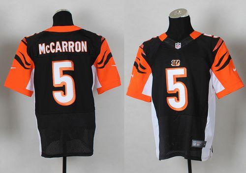 Nike Bengals #5 AJ McCarron Black Team Color Men's Stitched NFL Elite Jersey