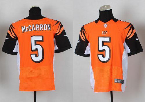 Nike Bengals #5 AJ McCarron Orange Alternate Men's Stitched NFL Elite Jersey