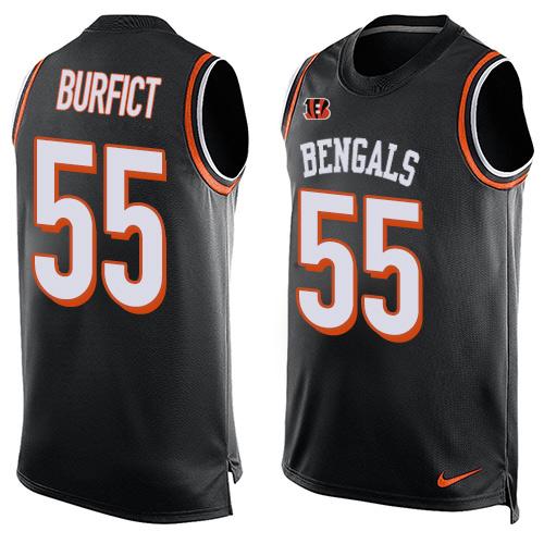 Nike Bengals #55 Vontaze Burfict Black Team Color Men's Stitched NFL Limited Tank Top Jersey
