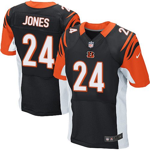 Men's Bengals #24 Adam Jones Black Team Color Stitched Elite Jersey