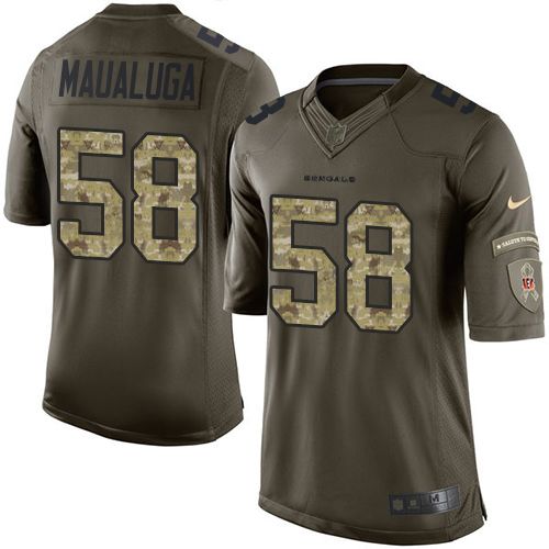 Nike Bengals #58 Rey Maualuga Green Men's Stitched NFL Limited Salute to Service Jersey