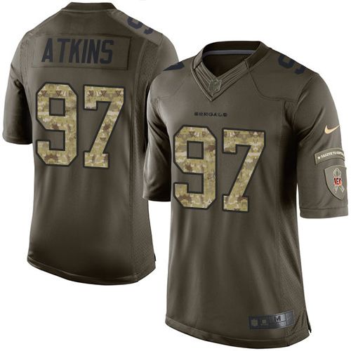Nike Bengals #97 Geno Atkins Green Men's Stitched NFL Limited Salute to Service Jersey