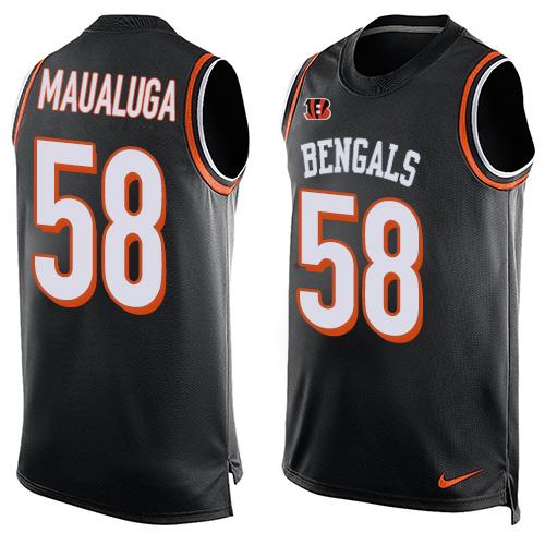Nike Bengals #58 Rey Maualuga Black Team Color Men's Stitched NFL Limited Tank Top Jersey