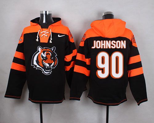 Nike Bengals #90 Michael Johnson Black Player Pullover NFL Hoodie