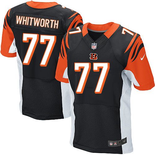 Nike Bengals #77 Andrew Whitworth Black Team Color Men's Stitched NFL Elite Jersey