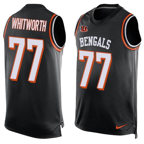 Nike Bengals #77 Andrew Whitworth Black Team Color Men's Stitched NFL Limited Tank Top Jersey