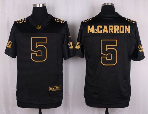 Nike Bengals #5 AJ McCarron Black Men's Stitched NFL Elite Pro Line Gold Collection Jersey