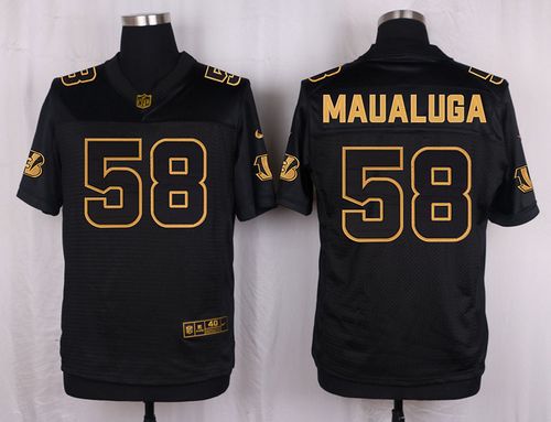 Nike Bengals #58 Rey Maualuga Black Men's Stitched NFL Elite Pro Line Gold Collection Jersey