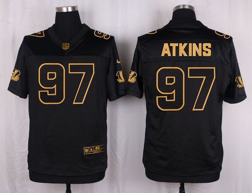 Nike Bengals #97 Geno Atkins Black Men's Stitched NFL Elite Pro Line Gold Collection Jersey