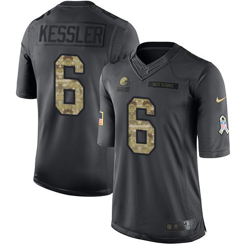 Nike Browns #6 Cody Kessler Black Men's Stitched NFL Limited 2016 Salute to Service Jersey