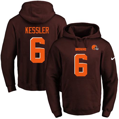 Nike Browns #6 Cody Kessler Brown Name & Number Pullover NFL Hoodie