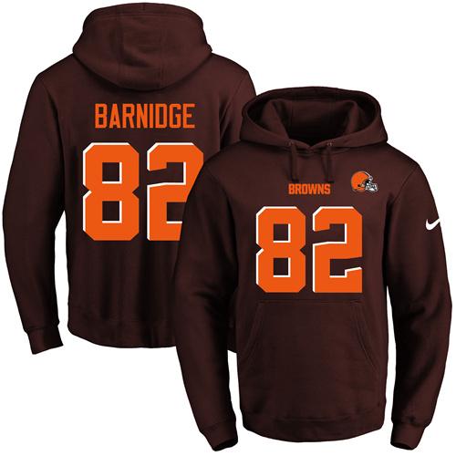 Nike Browns #82 Gary Barnidge Brown Name & Number Pullover NFL Hoodie