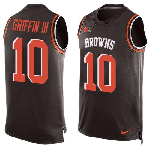 Nike Browns #10 Robert Griffin III Brown Team Color Men's Stitched NFL Limited Tank Top Jersey