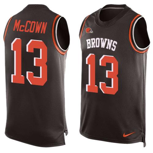 Nike Browns #13 Josh McCown Brown Team Color Men's Stitched NFL Limited Tank Top Jersey