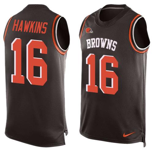 Nike Browns #16 Andrew Hawkins Brown Team Color Men's Stitched NFL Limited Tank Top Jersey