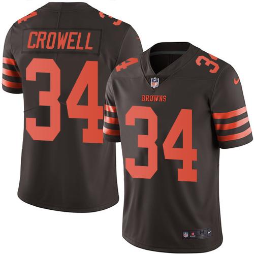 Nike Browns #34 Isaiah Crowell Brown Men's Stitched NFL Limited Rush Jersey