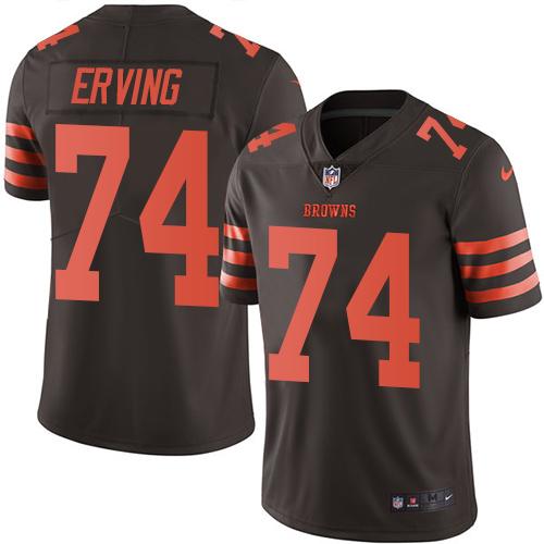 Nike Browns #74 Cameron Erving Brown Men's Stitched NFL Limited Rush Jersey
